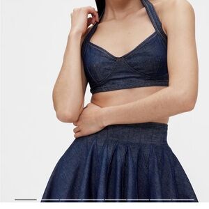 GAP Blue Denim Crop Top